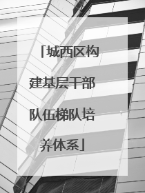 城西区构建基层干部队伍梯队培养体系