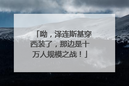 呦，泽连斯基穿西装了，那边是十万人规模之战！