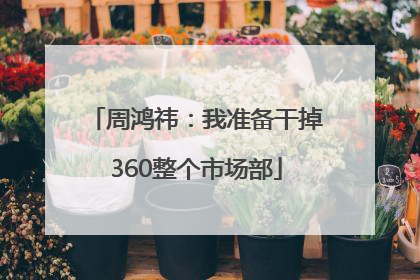 周鸿祎：我准备干掉360整个市场部