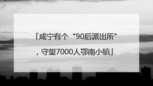 咸宁有个“90后派出所”，守望7000人鄂南小镇
