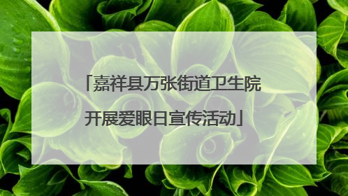 嘉祥县万张街道卫生院开展爱眼日宣传活动