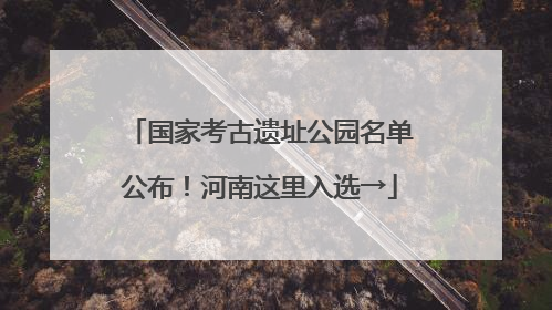 国家考古遗址公园名单公布！河南这里入选→