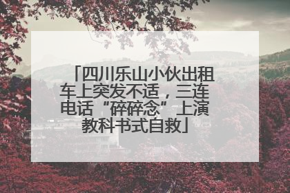 四川乐山小伙出租车上突发不适，三连电话“碎碎念”上演教科书式自救