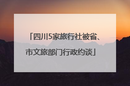 四川5家旅行社被省、市文旅部门行政约谈
