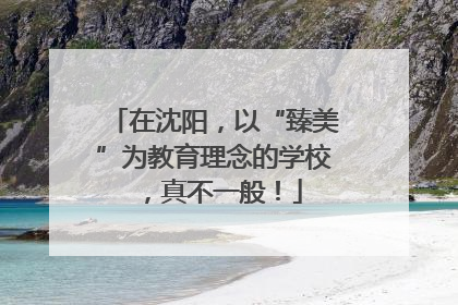 在沈阳，以“臻美”为教育理念的学校，真不一般！