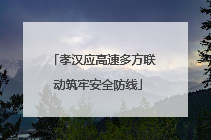孝汉应高速多方联动筑牢安全防线