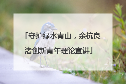 守护绿水青山，余杭良渚创新青年理论宣讲