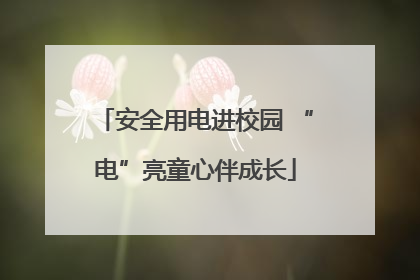 安全用电进校园 “电”亮童心伴成长