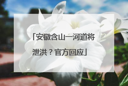 安徽含山一河道将泄洪？官方回应