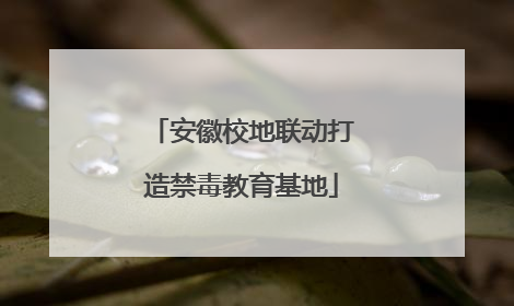 安徽校地联动打造禁毒教育基地