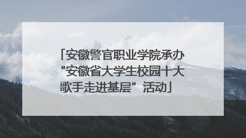 安徽警官职业学院承办“安徽省大学生校园十大歌手走进基层”活动