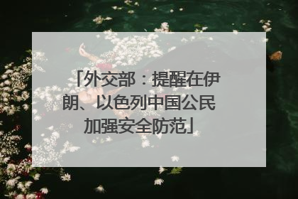 外交部：提醒在伊朗、以色列中国公民加强安全防范