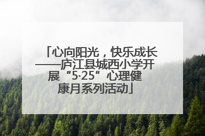 心向阳光，快乐成长——庐江县城西小学开展“5·25”心理健康月系列活动