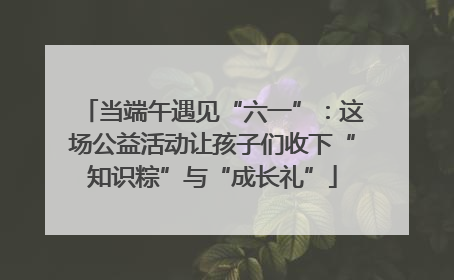 当端午遇见“六一”：这场公益活动让孩子们收下“知识粽”与“成长礼”