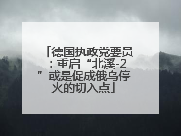德国执政党要员：重启“北溪-2”或是促成俄乌停火的切入点