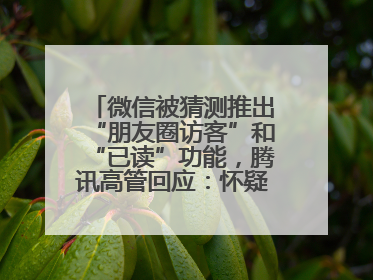 微信被猜测推出“朋友圈访客”和“已读”功能，腾讯高管回应：怀疑有人特意反复翻炒流量