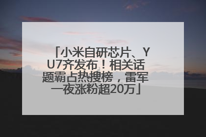 小米自研芯片、YU7齐发布！相关话题霸占热搜榜，雷军一夜涨粉超20万