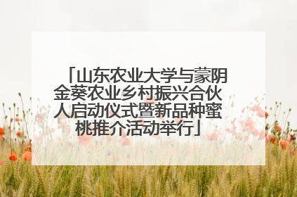 山东农业大学与蒙阴金葵农业乡村振兴合伙人启动仪式暨新品种蜜桃推介活动举行