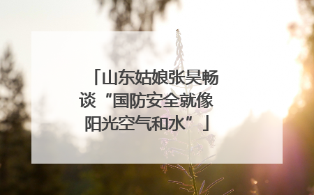 山东姑娘张昊畅谈“国防安全就像阳光空气和水”