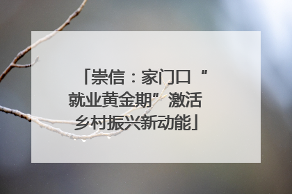 崇信：家门口“就业黄金期”激活乡村振兴新动能
