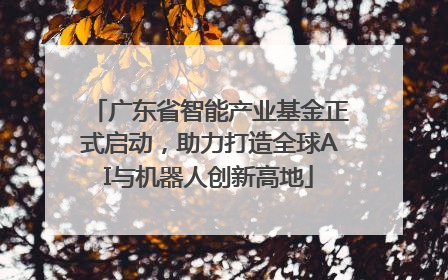 广东省智能产业基金正式启动，助力打造全球AI与机器人创新高地