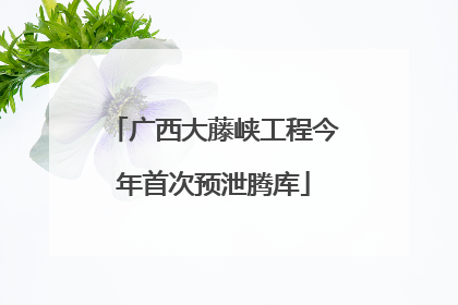 广西大藤峡工程今年首次预泄腾库