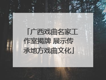 广西戏曲名家工作室揭牌 展示传承地方戏曲文化