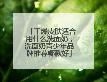 干燥皮肤适合用什么洗面奶，洗面奶青少年品牌推荐哪款好