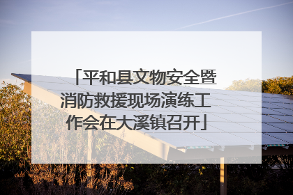 平和县文物安全暨消防救援现场演练工作会在大溪镇召开