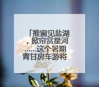 推窗见盐湖，掀帘赏星河……这个暑期青甘房车游将解锁昼夜之美