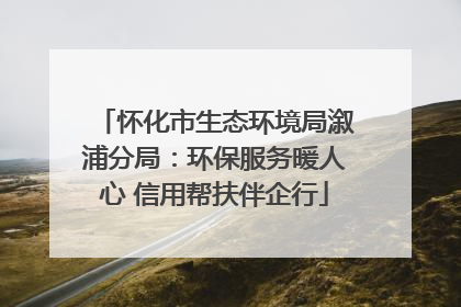 怀化市生态环境局溆浦分局：环保服务暖人心 信用帮扶伴企行
