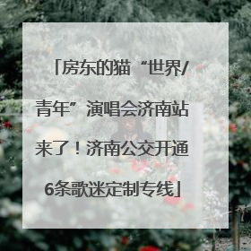 房东的猫“世界/青年”演唱会济南站来了！济南公交开通6条歌迷定制专线