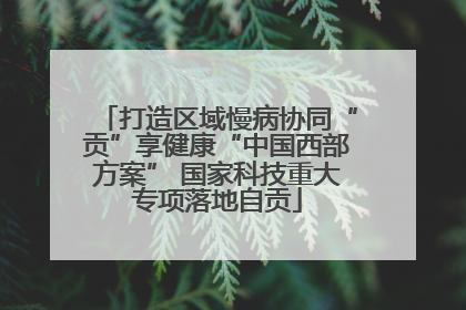 打造区域慢病协同“贡”享健康“中国西部方案” 国家科技重大专项落地自贡