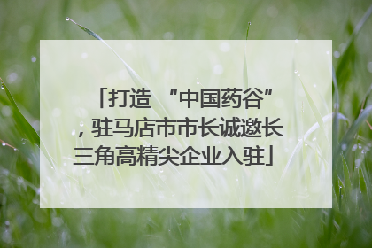 打造 “中国药谷”，驻马店市市长诚邀长三角高精尖企业入驻
