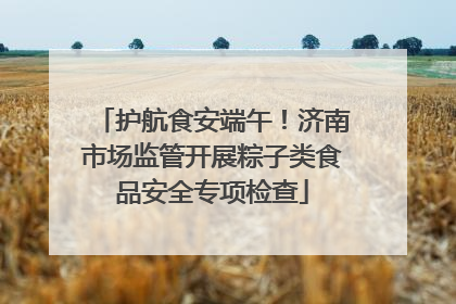 护航食安端午！济南市场监管开展粽子类食品安全专项检查