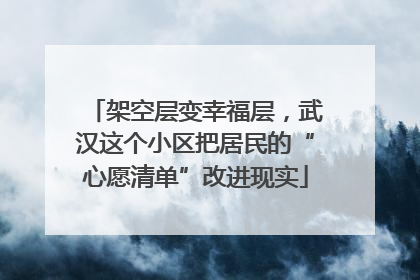 架空层变幸福层，武汉这个小区把居民的“心愿清单”改进现实