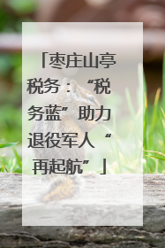 枣庄山亭税务：“税务蓝”助力退役军人“再起航”