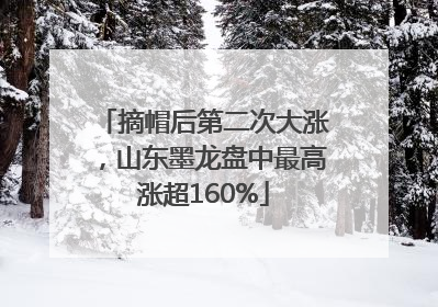 摘帽后第二次大涨，山东墨龙盘中最高涨超160%