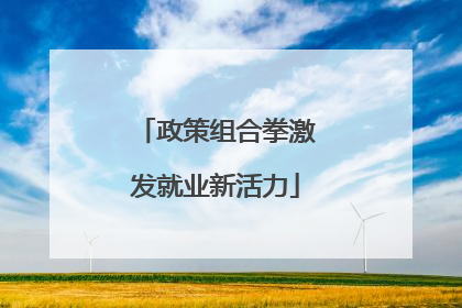 政策组合拳激发就业新活力