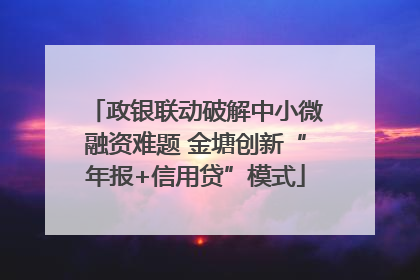 政银联动破解中小微融资难题 金塘创新“年报+信用贷”模式