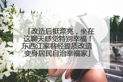 改造后挺漂亮，坐在这聊天感觉特别幸福！东西江家巷经提质改造变身居民自治幸福家