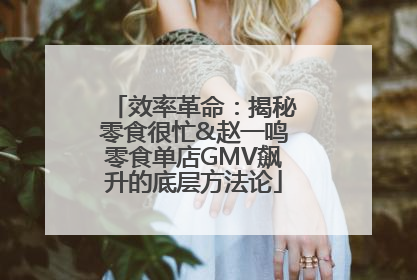 效率革命：揭秘零食很忙&赵一鸣零食单店GMV飙升的底层方法论