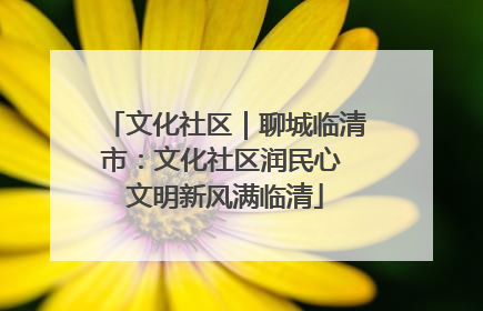 文化社区｜聊城临清市：文化社区润民心 文明新风满临清