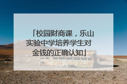 校园财商课，乐山实验中学培养学生对金钱的正确认知