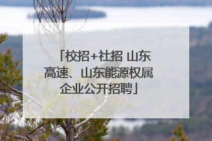校招+社招 山东高速、山东能源权属企业公开招聘