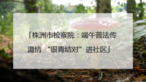 株洲市检察院：端午普法传温情 “银青结对”进社区