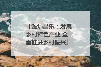 潍坊昌乐：发展乡村特色产业 全面推进乡村振兴