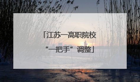江苏一高职院校“一把手”调整