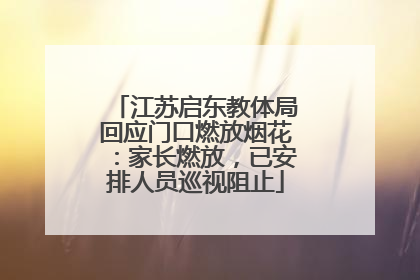 江苏启东教体局回应门口燃放烟花：家长燃放，已安排人员巡视阻止