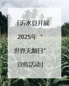 沂水县开展2025年“世界无烟日”宣传活动